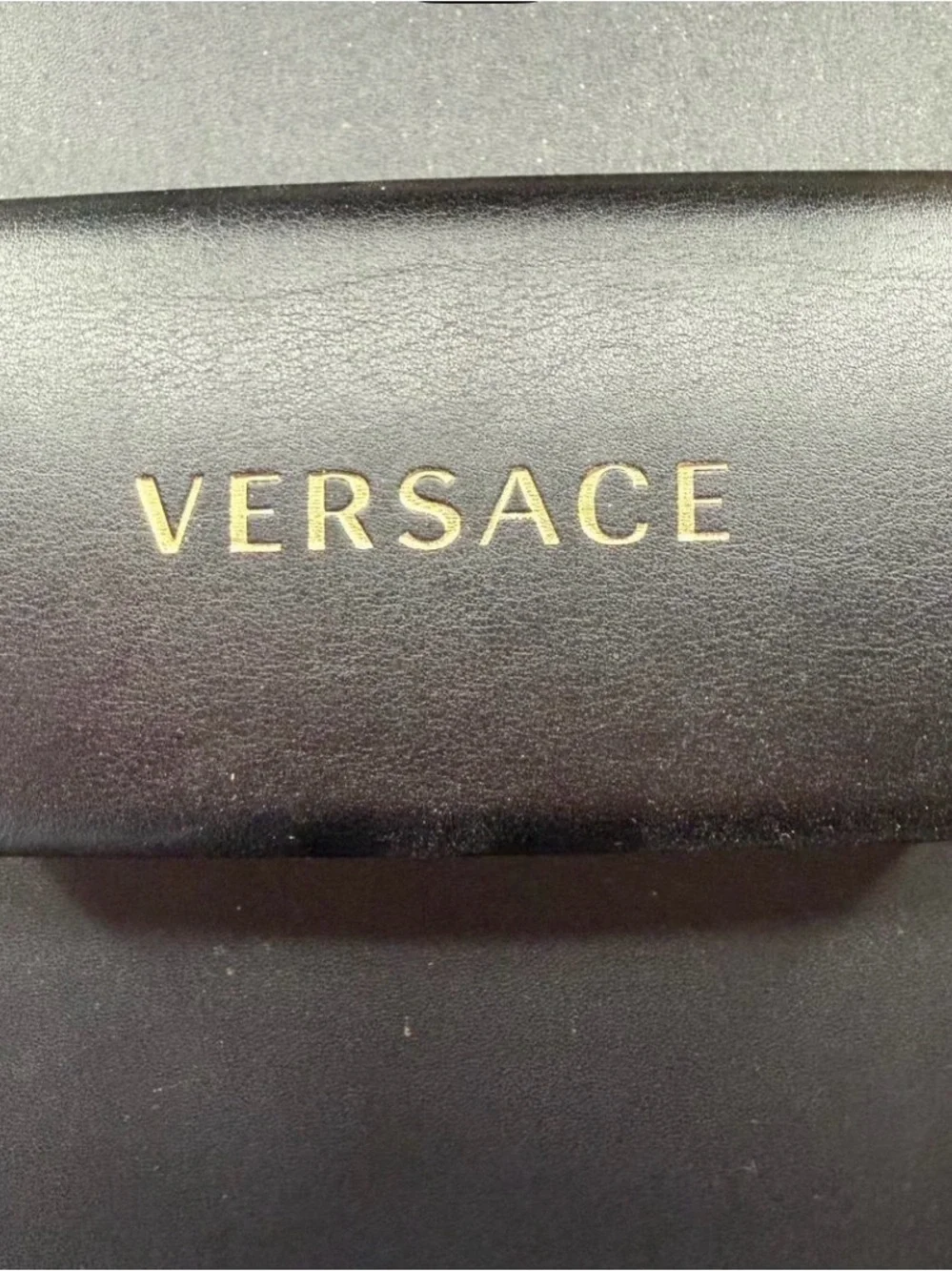 Versace Black Sunglasses Case with Gold Logo